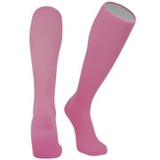Allsport Football, Soccer, Baseball Knee High Athletic Tube Socks - Silver Pink, L