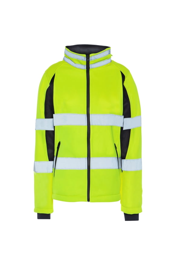 Wear UHV668SM High Visibility Green Full Zip Ladies Soft Shell Jacket - Small