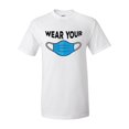 thumbnail image 1 of Wear Your Face Mask Unisex Adult Short Sleeve T-shirt-White-5xl, 1 of 4