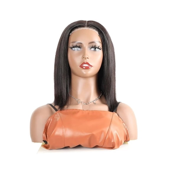 Wear and Go Wigs for Women 8-14 Inch Human Hair Straight Glueless 4×4 Lace Wig