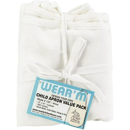 Wear'm Child Apron Value Pack 12"X19" 3/Pkg-White