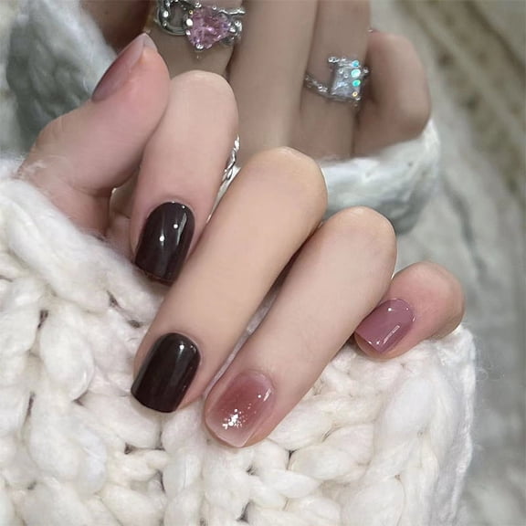 Wear nail art patch strong tea coffee nail patch white fake nail art wear nail wholesale nails