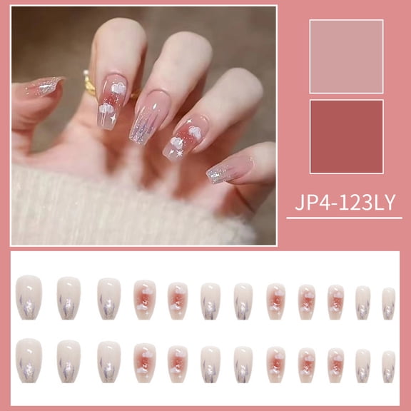 Wear nail short nail blush gradual change nail stick stars cloud wear nail advanced sense whitening nail art