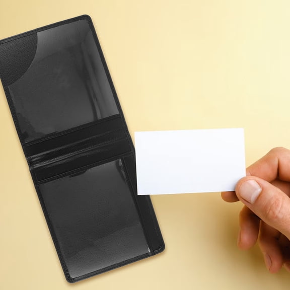 Worgeous Black PVC Card Protector Sleeves for Storage Portable Disabled Certificate Holder 3.5 x 2.1 inches