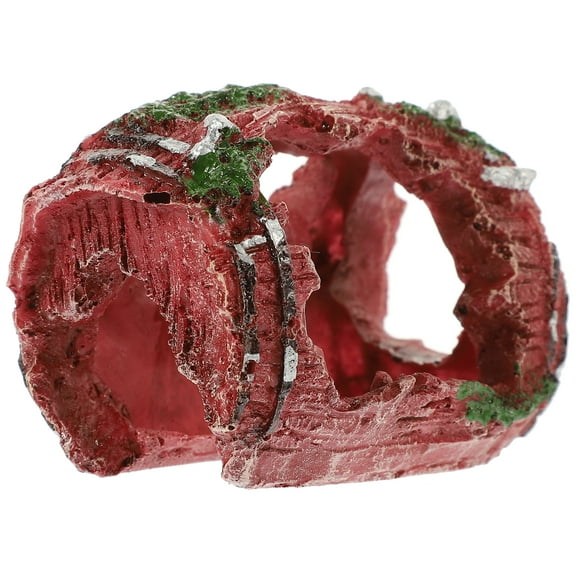 Dark Red Resin Decorative Betta Fish Statue for Aquarium Decor Small Size Ideal for Fish Tank