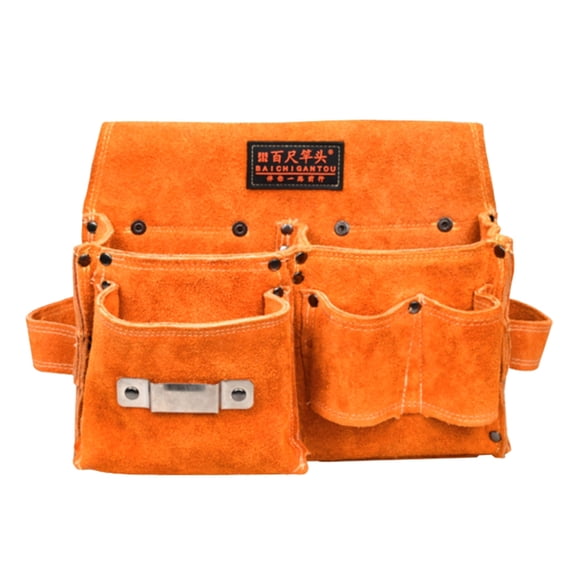 Wear-resistant Waist Pack Cow Leather Tool Bag Practical Carpenter Storage Bag