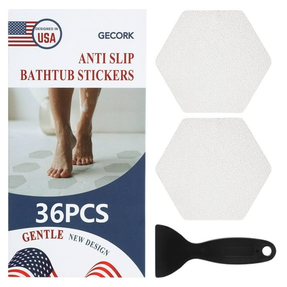 Wear-resistant, waterproof, flower-shaped anti-slip stickers/ 36 PCS Shower Floor Non Slip Stickers With Strong Adhesive & Anti Slip Shower Stickers With Scraper For Tub Pools And Stairs Hexagon