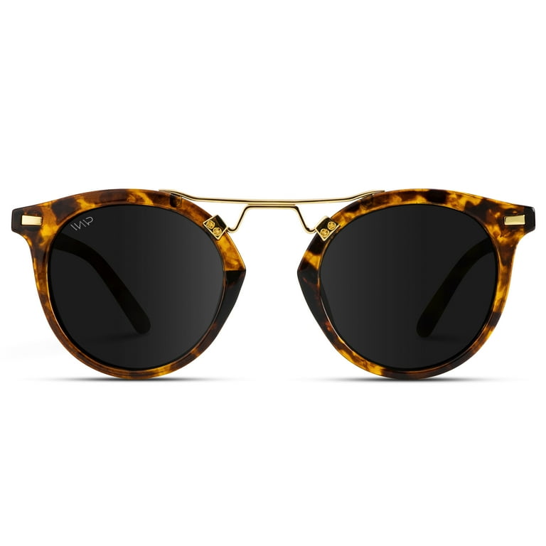 WearMe Pro Polarized Round Vintage Retro Mirrored Lens Women Metal Frame Sunglasses