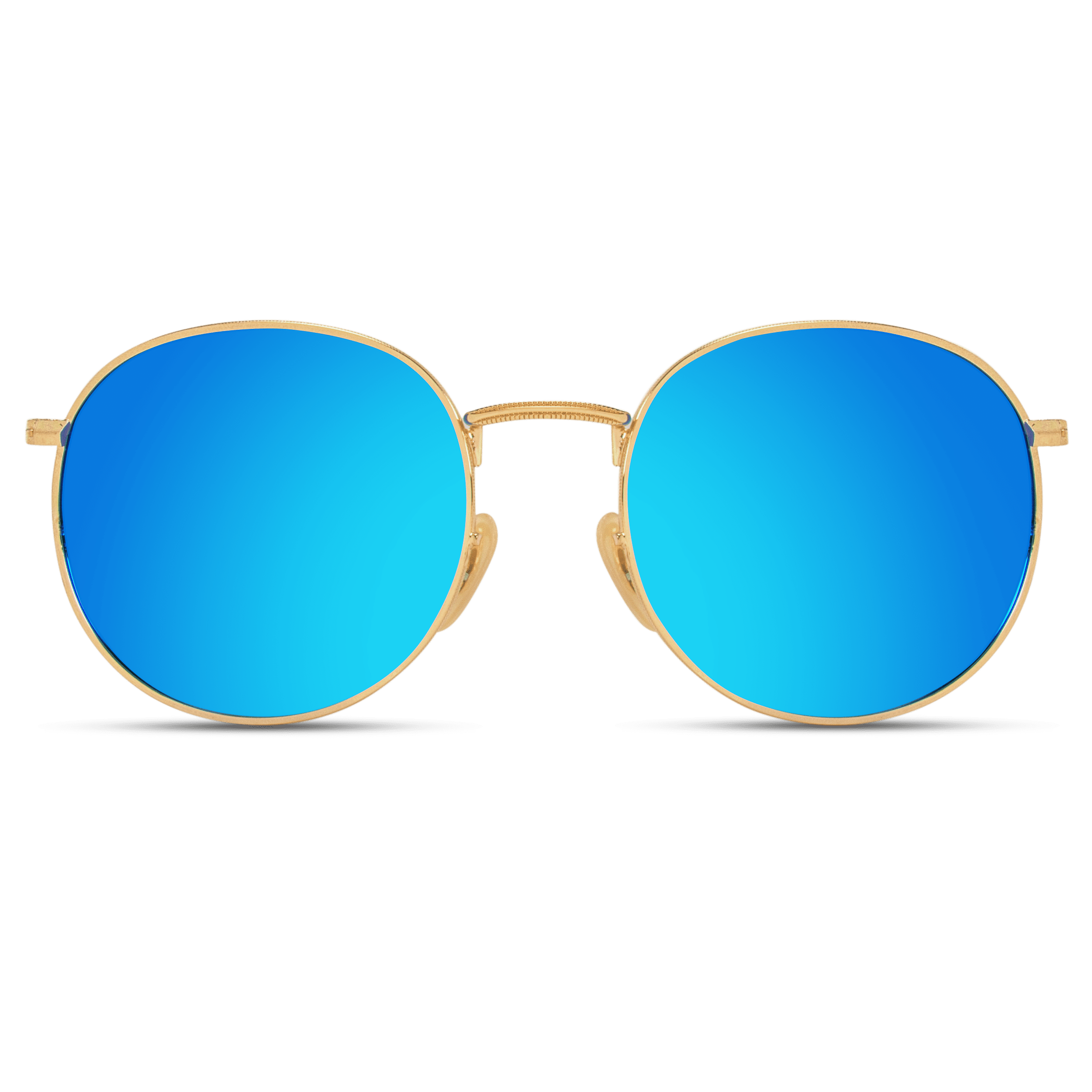 WearMe Pro - Reflective Lens Round Trendy Sunglasses Gold  display picture 1