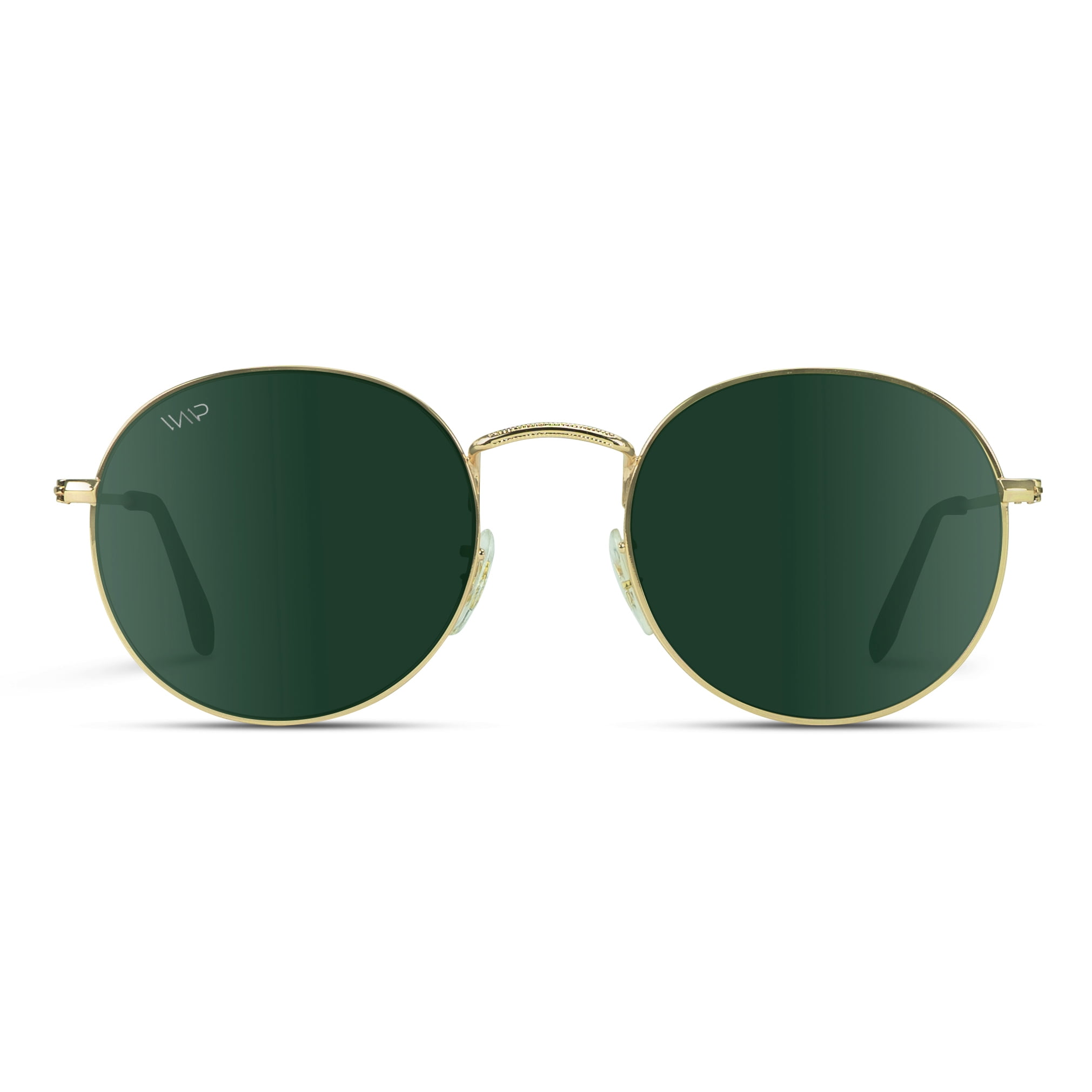 Reflective lens round trendy sunglasses Modern Slim Double Nose Bridge Colored Mirror Flat Lens  main image 2