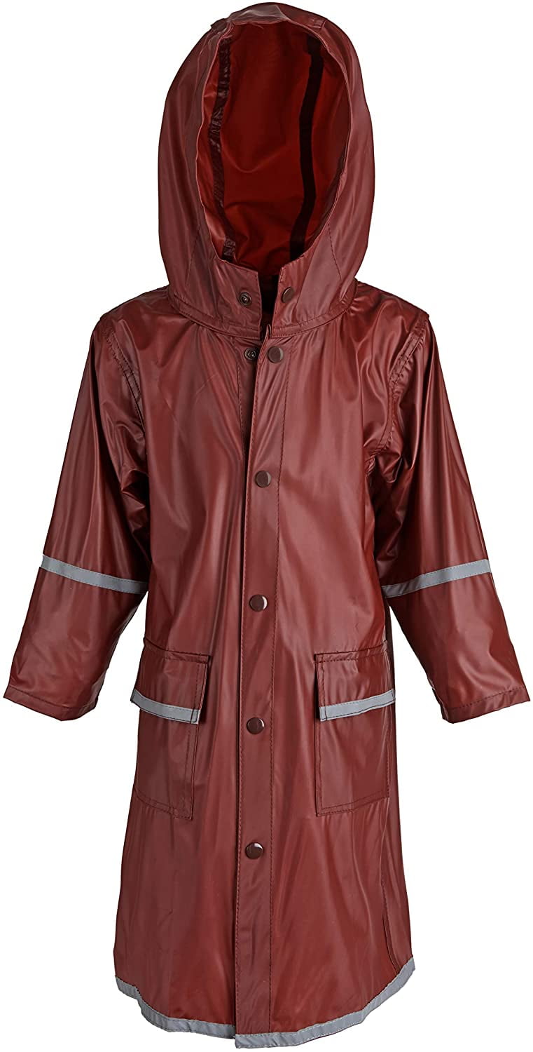 WearWide Kids Rain Jacket Girls Kids Waterproof Full Length Long Hooded Raincoat Jacket Coat for Children