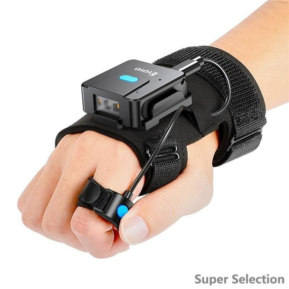 Wearable Barcode Scanner Glove, 2D Bluetooth & USB Hands-Free Scanner, 1D/2D/QR Code Reader For Warehouse, Inventory, Logistics, Retail, 10-Hour Battery