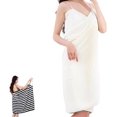 thumbnail image 1 of Wearable Bath Towel Super Absorbent Towel Wrap with Straps, Oversized Bathrobe Towel, Ideal for Women Showers (White,Large), 1 of 9