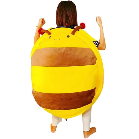 Wearable Bee Shell Pillows Giant Bee Shell Plush Toy Bee Stuffed Animal Plush Pillow for Adult Kids Birthday Gift