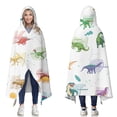 thumbnail image 1 of Wearable Blanket,Alphabet Dinosaur Names Chart Pattern Hooded Wearable Sherpa Blanket for Adults & Teens,Winter Poncho Shawl Wrap Cape Thick Warm,60"x80", 1 of 5