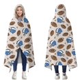 thumbnail image 1 of Wearable Blanket,Beige Background Football Helmets Pattern Hooded Wearable Flannel Blanket for Adults & Teens,Winter Poncho Shawl Wrap Cape Cozy Anti-Pill,50"x60", 1 of 2