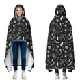 thumbnail image 1 of Wearable Blanket,Black Gothic Skull Spider Pattern Hooded Wearable Flannel Blanket for Adults & Teens with Buckle,Winter Poncho Shawl Wrap Cape,60"x80", 1 of 3