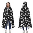 thumbnail image 1 of Wearable Blanket,Black Halloween Ghost Pumpkin Pattern Hooded Wearable Flannel Blanket for Adults & Teens,Winter Poncho Shawl Wrap Cape Cozy Anti-Pill,50"x60", 1 of 5