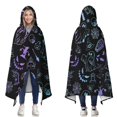 thumbnail image 1 of Wearable Blanket,Black Halloween Ghost Spider Pattern Hooded Wearable Flannel Blanket for Adults & Teens,Winter Poncho Shawl Wrap Cape Cozy Anti-Pill,50"x60", 1 of 5