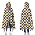 thumbnail image 1 of Wearable Blanket,Black White Checker Sunflower Pattern Hooded Wearable Sherpa Blanket for Adults & Teens,Winter Poncho Shawl Wrap Cape Thick Warm,60"x80", 1 of 5