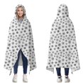 thumbnail image 1 of Wearable Blanket,Black and White Christmas Snowflake Pattern Hooded Wearable Flannel Blanket for Adults & Teens,Winter Poncho Shawl Wrap Cape Cozy Anti-Pill,60"x80", 1 of 5