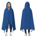 thumbnail image 1 of Wearable Blanket,Blue Black Geometric Pattern Hooded Wearable Flannel Blanket for Adults & Teens,Winter Poncho Shawl Wrap Cape Cozy Anti-Pill,50"x60", 1 of 5