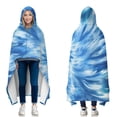 thumbnail image 1 of Wearable Blanket,Blue Burst Pattern Hooded Wearable Flannel Blanket for Adults & Teens with Buckle,Winter Poncho Shawl Wrap Cape,60"x80", 1 of 5