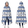 thumbnail image 1 of Wearable Blanket,Blue Chicken Stripe Pattern Hooded Wearable Flannel Blanket for Adults & Teens,Winter Poncho Shawl Wrap Cape Cozy Anti-Pill,50"x60", 1 of 5