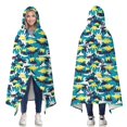 thumbnail image 1 of Wearable Blanket,Blue Dinosaurs Camouflage Pattern Hooded Wearable Flannel Blanket for Adults & Teens,Winter Poncho Shawl Wrap Cape Cozy Anti-Pill,50"x60", 1 of 5