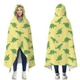 thumbnail image 1 of Wearable Blanket,BrightGreen Cartoon Dinosaurs Silhouettes Pattern Hooded Wearable Flannel Blanket for Adults & Teens,Winter Poncho Shawl Wrap Cape Cozy Anti-Pill,60"x80", 1 of 5
