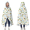 thumbnail image 1 of Wearable Blanket,Cartoon Construction Vehicles Suns White Pattern Hooded Wearable Flannel Blanket for Adults & Teens,Winter Poncho Shawl Wrap Cape Cozy Anti-Pill,50"x60", 1 of 5