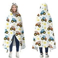 thumbnail image 1 of Wearable Blanket,Cartoon Tractors Stars White Pattern Hooded Wearable Flannel Blanket for Adults & Teens,Winter Poncho Shawl Wrap Cape Cozy Anti-Pill,50"x60", 1 of 5
