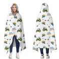 thumbnail image 1 of Wearable Blanket,Cartoon Tractors Wheelbarrows White Pattern Hooded Wearable Sherpa Blanket for Adults & Teens,Winter Poncho Shawl Wrap Cape Thick Warm,50"x60", 1 of 5