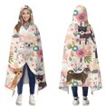 thumbnail image 1 of Wearable Blanket,Chihuahua and Pioneer Flower Hooded Wearable Flannel Blanket for Adults & Teens,Winter Poncho Shawl Wrap Cape Cozy Anti-Pill,50"x60", 1 of 4