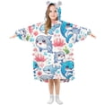 thumbnail image 1 of Wearable Blanket Christmas Hoodie for with Sea Animal - Shark and Dolphin Flannel Hooded Blanket with Pockets and Sleeves Suitable, 1 of 7