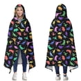 thumbnail image 1 of Wearable Blanket,Colorful Cartoon Dinosaurs RainbowColors Pattern Hooded Wearable Flannel Blanket for Adults & Teens,Winter Poncho Shawl Wrap Cape Cozy Anti-Pill,60"x80", 1 of 5
