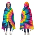 thumbnail image 1 of Wearable Blanket,Colorful Rainbow Tie Dye Spiral Pattern Hooded Wearable Flannel Blanket for Adults & Teens,Winter Poncho Shawl Wrap Cape Cozy Anti-Pill,50"x60", 1 of 5