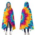 thumbnail image 1 of Wearable Blanket,Colorful Rainbow Tie Dye Spiral Pattern Hooded Wearable Flannel Blanket for Adults & Teens,Winter Poncho Shawl Wrap Cape Cozy Anti-Pill,60"x80", 1 of 5