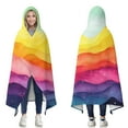 thumbnail image 1 of Wearable Blanket,Colorful Tie Dye Mountain Pattern Hooded Wearable Flannel Blanket for Adults & Teens,Winter Poncho Shawl Wrap Cape Cozy Anti-Pill,60"x80", 1 of 5