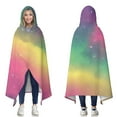 thumbnail image 1 of Wearable Blanket,Colorful Tie Dye Nebula Pattern Hooded Wearable Sherpa Blanket for Adults & Teens,Winter Poncho Shawl Wrap Cape Thick Warm,60"x80", 1 of 5
