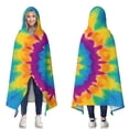 thumbnail image 1 of Wearable Blanket,Colorful Tie Dye Star Pattern Hooded Wearable Sherpa Blanket for Adults & Teens,Winter Poncho Shawl Wrap Cape Thick Warm,60"x80", 1 of 5