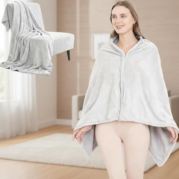 Wearable Blanket, Comfy Flannel Poncho, Snuggie Warm Shawl Wrap