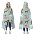 thumbnail image 1 of Wearable Blanket,Cute Boxer Dog and Flowers Florals Hooded Wearable Flannel Blanket for Adults & Teens,Winter Poncho Shawl Wrap Cape Cozy Anti-Pill,50"x60", 1 of 5