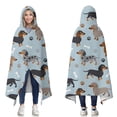 thumbnail image 1 of Wearable Blanket,Cute Dachshund and Dog Footprint Hooded Wearable Flannel Blanket for Adults & Teens,Winter Poncho Shawl Wrap Cape Cozy Anti-Pill,50"x60", 1 of 5