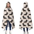 thumbnail image 1 of Wearable Blanket,Cute Dachshund Hooded Wearable Flannel Blanket for Adults & Teens,Winter Poncho Shawl Wrap Cape Cozy Anti-Pill,50"x60", 1 of 5