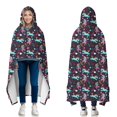 thumbnail image 1 of Wearable Blanket,Dark Colorful Unicorn Pattern Hooded Wearable Flannel Blanket for Adults & Teens with Buckle,Winter Poncho Shawl Wrap Cape,60"x80", 1 of 5