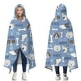 thumbnail image 1 of Wearable Blanket,Dog with Woof and Bark Hooded Wearable Sherpa Blanket for Adults & Teens,Winter Poncho Shawl Wrap Cape Thick Warm,60"x80", 1 of 5