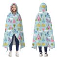 thumbnail image 1 of Wearable Blanket,Fairy Tale Princess Castle Pattern Hooded Wearable Flannel Blanket for Adults & Teens,Winter Poncho Shawl Wrap Cape Cozy Anti-Pill,50"x60", 1 of 5