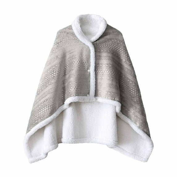 Wearable Blanket Flannel Wrap Shawl Poncho Blanket for Women,Office Chair Blanket Lap Desk Blanket Warm Throw Blanket Cape Cover for Sofa Bed Travel Camping,Birthday Gift for Elderly Grandma