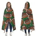 thumbnail image 1 of Wearable Blanket,Football on Field Pattern Hooded Wearable Flannel Blanket for Adults & Teens,Winter Poncho Shawl Wrap Cape Cozy Anti-Pill,60"x80", 1 of 2